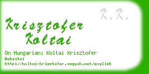 krisztofer koltai business card